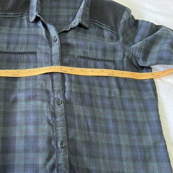 The Kooples Blue Plaid Blouse~ Padded Shoulders~ Size Small Western Vibe.   Nice - Picture 4 of 7